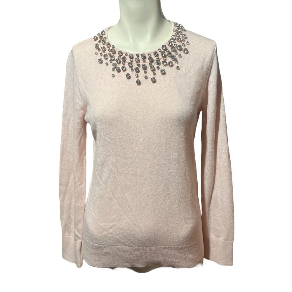 NWT Kate Spade Sweater Small Do Wonders Crystal Embellished Blush Pink NEW